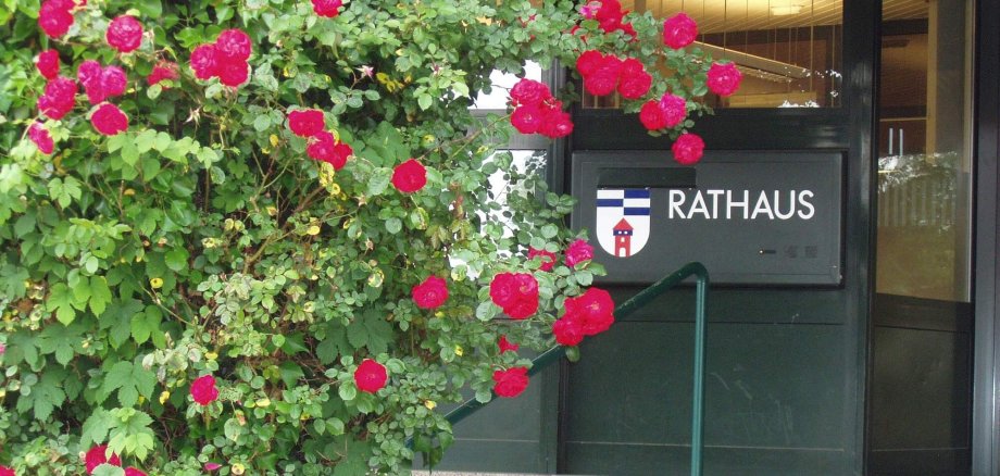 Das Bild zeigt den Eingangsbereich des Rathauses
