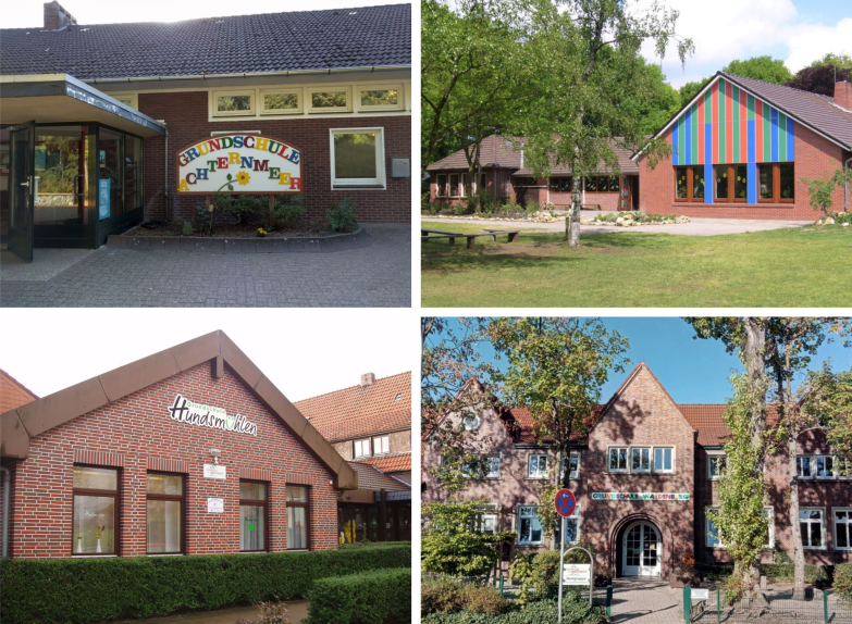 Collage mit den Grundschulen der Gemeinde Wardenburg